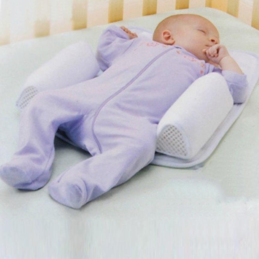Gray SiQing Newborn Baby Sleep Positioning Pad Prevent Flat Head Shape Anti Roll Infant Lounger Portable Bassinet Tummy Time Lounging Super Soft Breathable No Assembly Require Nest for Cosleeping 