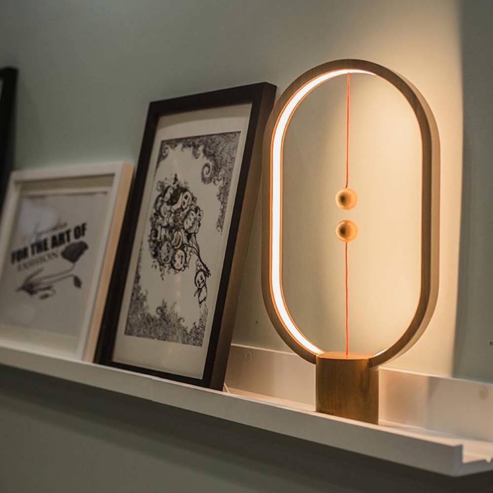 wood magnetic table lamp