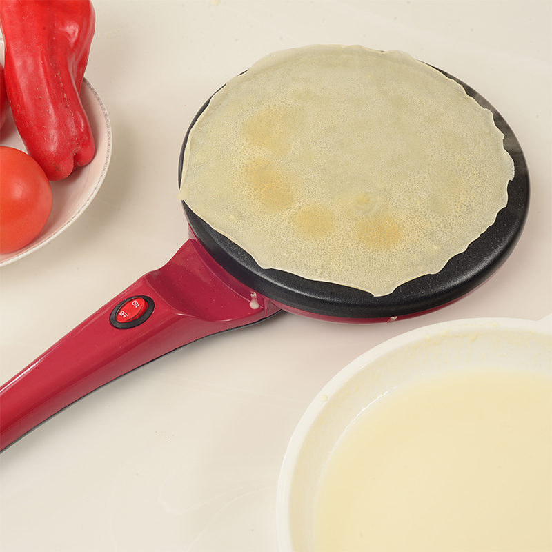 Non-Stick Pancake Crepe Maker 7.87 Inch Electric Crepe Maker 800w Iron Electric Pancake Maker Round Crepe Pancake Maker with Healthy Non-Stick Coating 7.09 Inch Handle Adjustable Thermostat 